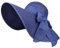 Chapeau de Paille d'Été à Large Bord pour Femme - Protection Solaire UPF 50+ - Pliable et Souple - Idéal pour la Plage (Bleu)