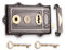 Vintage/Victorian Style Iron & Brass Bedroom Bathroom Rim Latch Sash Lock (Davenport Rim Sash Lock)