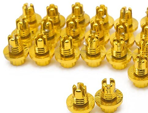 GatherTOOL 25pcs / Lot Kunststoffräder Nieten Ah/ds. Serie Rad Felgen Kappe Lippenschraube Bolzenreifen EPAS066G. (Color Name : Gold)
