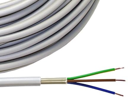 NYM-J 3x1,5mm² Feuchtraumkabel Mantelleitung 10-100 Meter, Länge:15 Meter