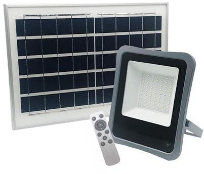 Projecteur Solaire LED 8W Dimmable (Panneau Solaire + Télécommande Inclus) - Blanc Froid 6000K - 8000K - SILAMP