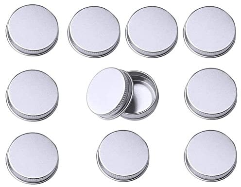 Leer Döschen,10 Stücke Runde Stahl Blechdosen Aluminium Blechdose Cremedosen Reise Tragbar Kleine Metalldose mit Schraub Deckel Für DIY Beauty, Kosmetika, Candle Travel Dosen Oder Storage 15 ml