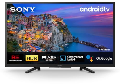 Sony BRAVIA KD32W804 - Smart TV 32 Pulgadas HD Ready (Alto Rango Dinámico HDR, Android TV) Negro, Modelo 2022