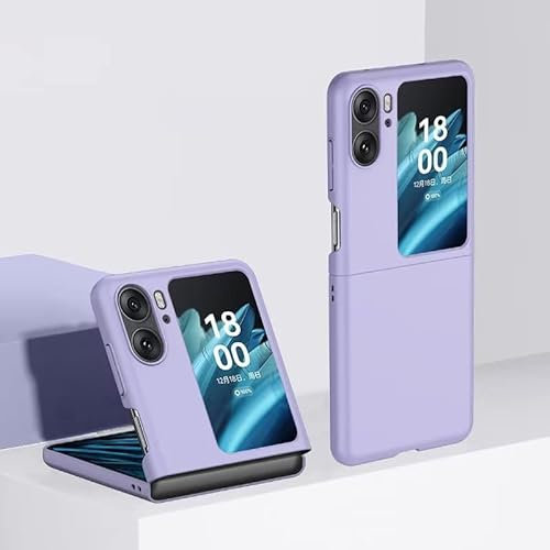 EASSGU Silikon Hülle Geeignet für Oppo Find N2 Flip (6.8 Inches), Hautfreundliche und Harte PC Schutzhülle Gegen Tropfen und Kratzfest - Helles Lila