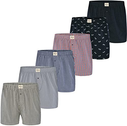 Herren Boxer Multipack Classic Checks Baumwolle Boxershorts gewebt Web Webboxer Unterhosen Phil & Co. - Mix12 - XL