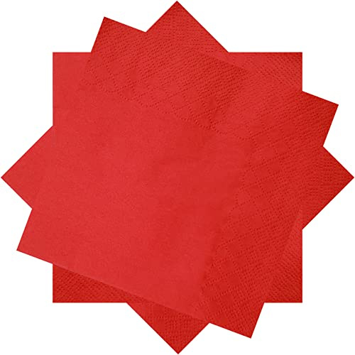 300 Count Red Cocktail Beverage Paper Napkins 2-Ply