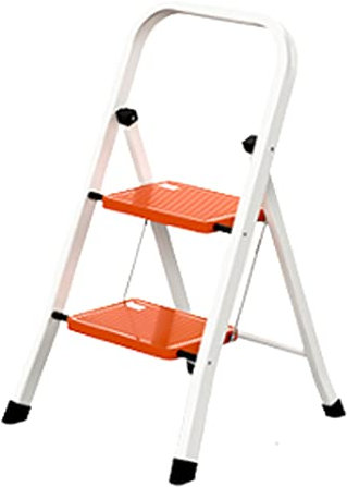 HIRNER Compacte Échelle, escabeau Jaune Pliant en 3 étapes, Petite échelle escabeau Pliant avec pédale Large échelles Portables légères pour la Maison Épaissi