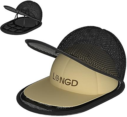 LONGD Waschkäfig für Baseballkappen, stabiler Rahmen, Wäscheschutz für Erwachsene/Kinder, maschinenfester Reiniger (2er-Pack)