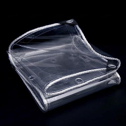 YHBZ Hochbelastbar wasserdichte Planen,PVC Transparente Abdeckplane,Poly Clear Vinyl Tarp Abdeckung mit Ösen,Anti-Aging-Isolierung weich,Outdoor-Garten in Zeltplane,mit ösen,2.3x7m/7.5 * 23ft-T