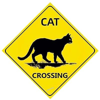Cartello per gatto che attraversa il gatto, cartello per Nene Crossing Sign Bundle Cat Crossing Sign Sign Farmhouse decorazione da parete garage retrò 20 x 20 cm