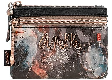 Anekke | Porte Monnaie Simple Brush Collection Shoen | Petit Porte-Monnaie Femme Original Inspiration Japonaise | 12 x 9 x 3 cm | Coloris Noir