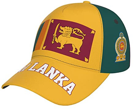 RFSHOP Sri Lanka Flagge Sri Lanka Baseball Cap Full Print Erwachsene Männer Hut Patriotismus Supporter Fußball Caps Schwarz, #1494, One size