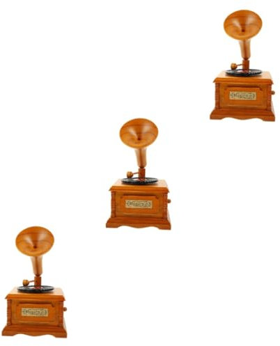 ABOOFAN Wohnkultur 3-Teiliges Geschenk Für Mädchen Grammophon Valentinstag Kunsthandwerk Sammlerstück Hochzeit Geburtstag Schreibtischdekoration Party Retro Zuhause Schlafzimmer Jungen