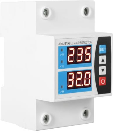 DEWIN Stabilizzatore di Tensione 220V,Tensione Protettore Dispositivo di Protezione da Sovratensione e Sottotensione Scaricatore di Sovratensione per la Protezione della Casa AC 230V 63A