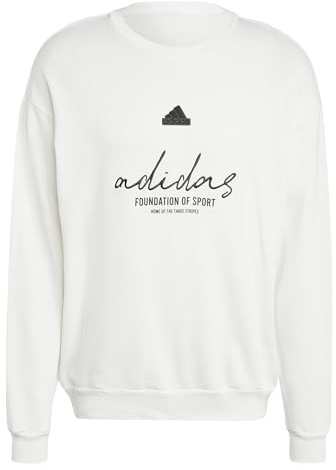 adidas Herren Brand Love French Terry Sweatshirt, Off White, M