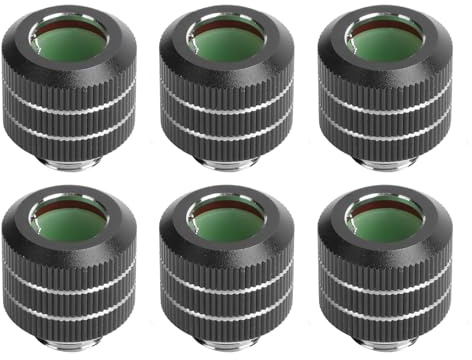flyingOsprey Osprey Lot de 6 raccords de compression G1/4 vers OD 14 mm, raccords en laiton et alliage d'aluminium pour systèmes de refroidissement à eau d'ordinateur avec adaptateurs anti-arrêt