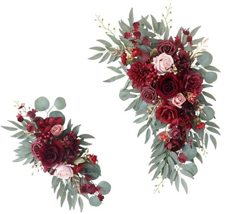 Perfeclan 2X künstliche Blumengirlanden für Hochzeiten, Bogenblumen, Ornamente, Seidenblumen, künstliche Blumengirlanden für Zeremonien