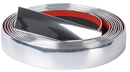 1 rollo de tiras decorativas de acero inoxidable, tiras de borde autoadhesivas de metal, tiras decorativas reflectantes de espejo, decoración de pared plateada, decoración del hogar DIY