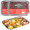 Navaris Bandeja Barbacoa - Set de 2x Bandeja de Rejilla para Barbacoa de Acero Inoxidable 34 x 24 x 3 cm - 2x Bandejas Barbacoa para Carne Verduras Pescado - Accesorios Barbacoa
