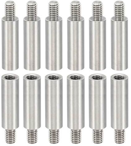 PATIKIL 24pcs M4 Separadores Roscados, M4*18+6mm Tornillo de Extensión de Acero Inoxidable Tuerca Pilar Macho Hembra Tornillo, Adaptadores de Rosca Macho Hembra Métrica, 4x6mm(ID*OD)