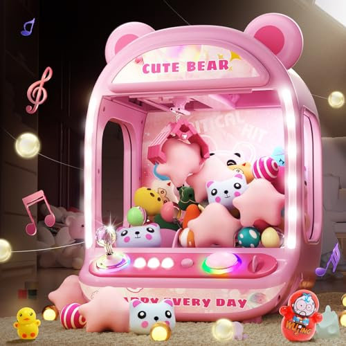Skirfy Claw Machine für Kinder, Unicorns Spielzeug für Mädchen älter als 6+, Kinder Arcade Games Mini-Verkaufsmaschine mit Squishy Toy Candy Dispenser Machine, Klauenspielmaschine, Geburtstagsgeschenk