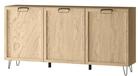 Feldmann Preiswert Wohnen Kommode Limbo Sideboard 180x42x89cm Eiche Artisan teilmassiv 3-türig Schubladen