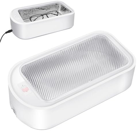 Ultrasonic Jewelry Cleaner, 40W Ultrasonic Cleaner Machine with Cover, 650ml Stainless Steel Tank, 48 KHz for Rings, Coins, Makeup Brushes, Jewelry, Watch, Shaver Heads, Toothbrush Head