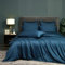 Luofanfei Bambus Bettwäsche 200x220 cm Petrol Blau Sommer Kühlende Uni Bambusfasern Lyocell Glänzend Bettwäsche Set Atmungsaktiv Bamboo Luxus Bettbezug und Kissenbezüge 80x80 cm mit Reissverschluss