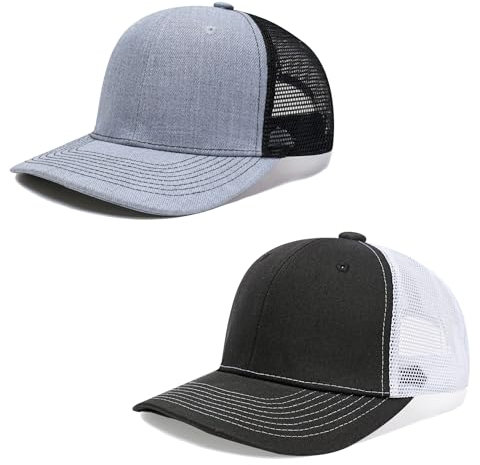 HAPEE Baseballkappen für Herren, Trucker, Klassische Snapback-Kappe mit Farbblockierung (DE/NL/SE/PL, Alphanumerisch, Einheitsgröße, D-2P03)