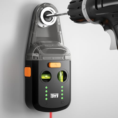 Tyrry Livella Laser 4 in 1 con Livella a Bolla, Raccogli Polvere per Trapano, Supporto da Parete e Ventosa Elettronica a Vuoto, Strumento per Appendere Quadri, Dipingere e Ristrutturazioni Domestiche
