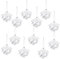HERZONE 4pcs weihnachtsanhänger Weiße Glitzer Pinienzapfen Weihnachtskugeln mit Faden Plastik für Weihnachtsbaum (Weiß (Blume 4pcs))