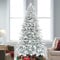 KI Store Flocked Christmas Tree 6.5ft Unlit Hinged Artificial Realistic Pine Tree Flocking for Xmas Decor