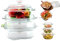 3 PCS Glass Casserole Dishes With Lids Oven Proof Microwave Freezer Save With Handles (Clear, Square 0.8/1.2/1.5 Ltr)