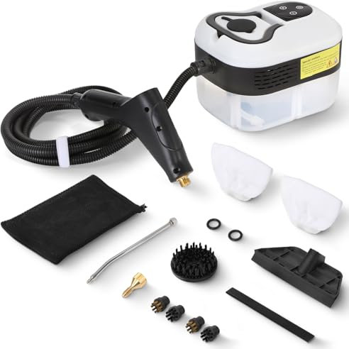 Dyna-Living Dampfreiniger, Dampfreiniger Handgerät für Zuhause, Steam Cleaner mit 14 Zubehörteilen für Fenster, Küche, Polster und Boden