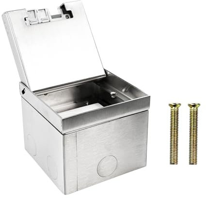 Kit de boîte de sol, prise de sol en acier inoxydable 16 A AC250 V UE avec connexion de câble réseau et prise UE, prise encastrée au sol dissimulée pour sols installés, bureaux à domicile