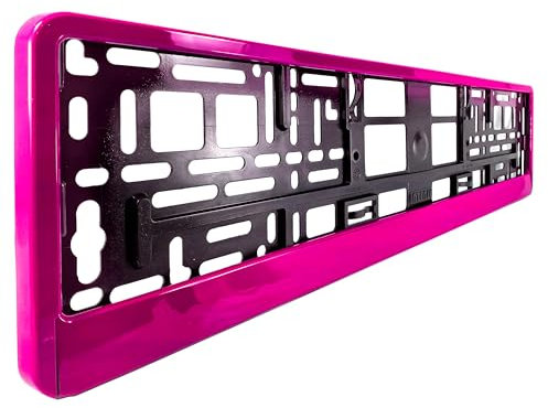 PAIR (2PCS) FUCHSIA PINK PREMIUM GLOSS Car Registration License Number Plate Surround Holder Frame Surround