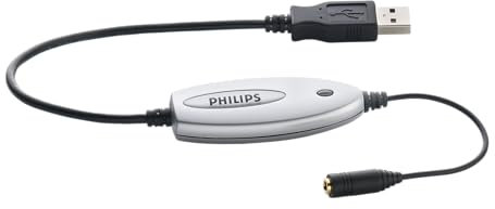 Philips LFH9034 USB Audio Adapter für Kopfhörer oder Lautsprecher mit 3.5 mm, Klinkenstecker, anthrazit/Silber