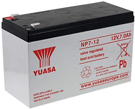 Yuasa Batterie de rechange pour installations solaires de secours, éclairage d'urgence, alarme 12 V, 7 Ah, 12 V, Lead-Acid