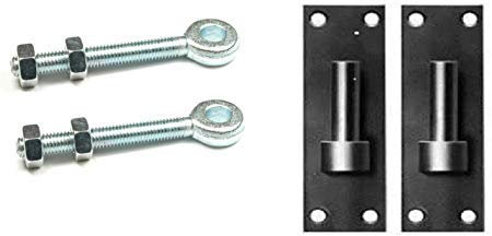 Wyre Direct Metal Gate Hinges Heavy Duty Gate Hinges Set, Adjustable Gate Hinges Kit for Wooden Gates, Heavy Duty Hinges with 12mm Pin Bracket & 12mm X 100mm Adjustable Eye Bolts, Gate Hardware