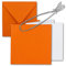 50x Quadratisches Faltkarten Set 15 x 15 cm - mit Briefumschlägen & Einlegeblätter & Schmuckband - Orange - für Einladungskarten, Hochzeit, Weihnachten - von GUSTAV NEUSER