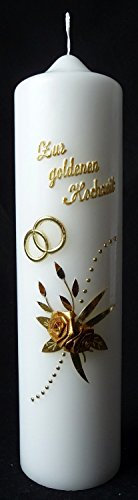 Hochzeitskerze Brautkerze, 275/70, zur goldenen Hochzeit