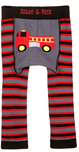 Blade & Rose Leggings Strumpfhose Feuerwehr Fire Engine Jungen Rot Schwarz 0 bis 3 Jahre (0-6 Monate)