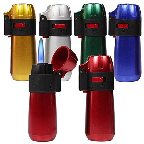 5x Sturmfeuerzeug Turbo Feuerzeug METALLIC 5 Farben - JET FLAME Torch Gas Lighter
