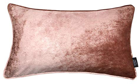 McAlister Textiles Glänzender Samt | Sofakissen mit Füllung in Altrosa | 60 x 40 cm | in 11 Farben und 5 Größen | gedrückter Samt edel paspeliert | prall gefülltes Samtkissen