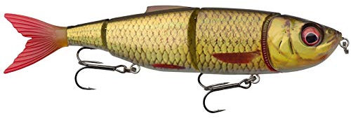 Savage Gear 4Play V2 Swim N Jerk - 3D gescannter Heringsschwimmköder für Raubfischangler, realistische Aktion, Stop & Go Techniken, ideal für Hecht, Barsch & mehr | Slow Sink Rudd 16,5 cm