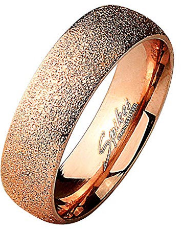 Mianova Band Ring Edelstahl mit Diamantoptik Ehering Herrenring Damenring Partnerring Damen Herren Trauring Rosegold Größe 70 (22.3)