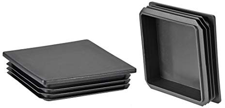 sourcing map 4Pcs 120mmx120mm(4.7inch) Plastic Tubing Plug Square Post End Caps for Handrail Stair Newel Guardrail Tube Black