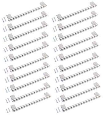 BSM Marketing Kitchen Cupboard Cabinet Keyhole Boss Bar Door Handle Knob Brushed Stainless Steel (20, 209mm)