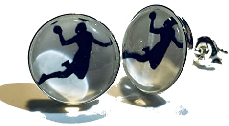 Handball Handballerin 925 Sterling Silber 10mm Ohrringe Ohrstecker