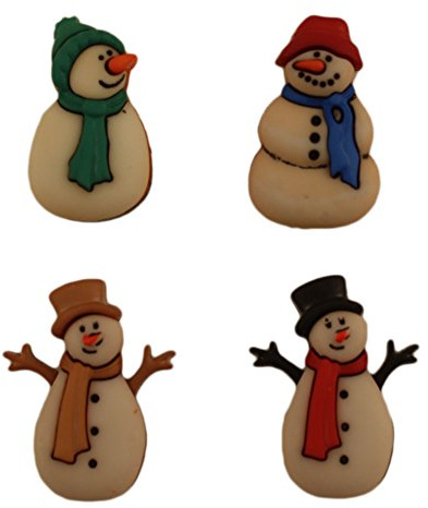 Buttons Galore Theme Button Holiday Ol FshnSnowmen